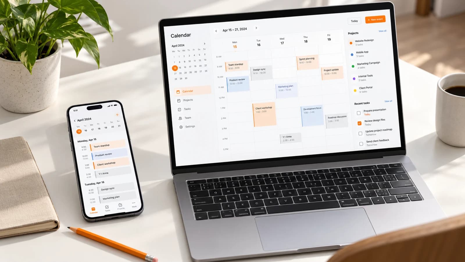 Responsive application concept on a laptop and phone