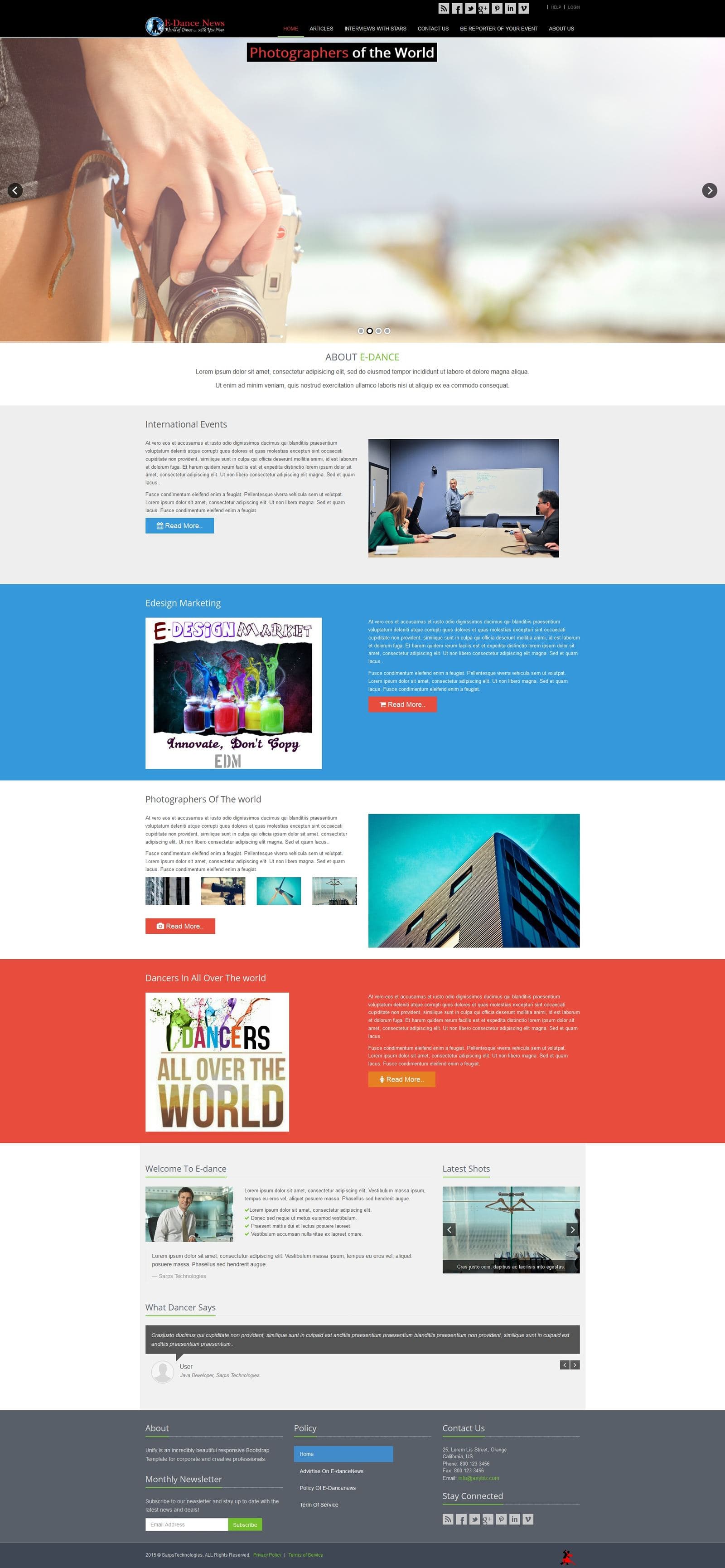 E-Dance News website preview